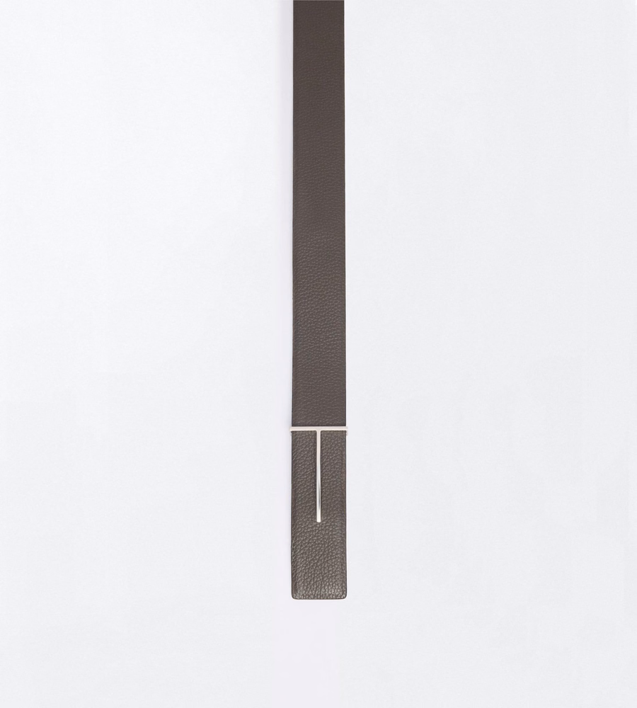 GRAIN LEATHER SLIM T REVERSIBLE BELT