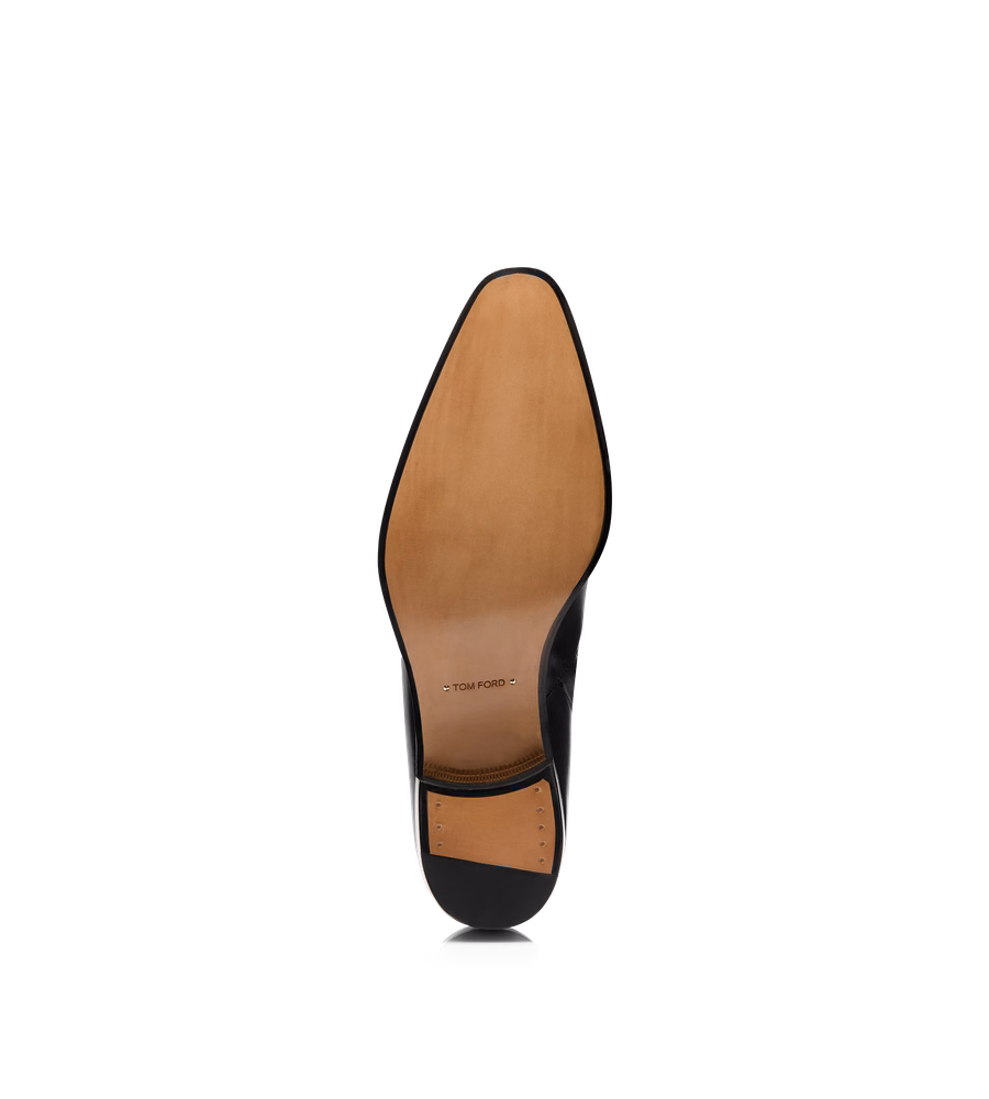BURNISHED LEATHER VINCENT BROGUE CHELSEA BOOT