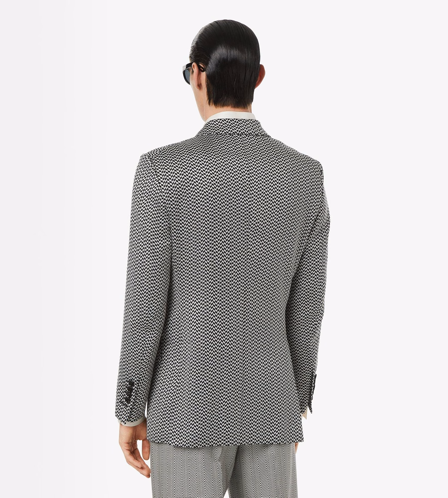 JACQUARD GEOMETRIC DESIGN JACKET
