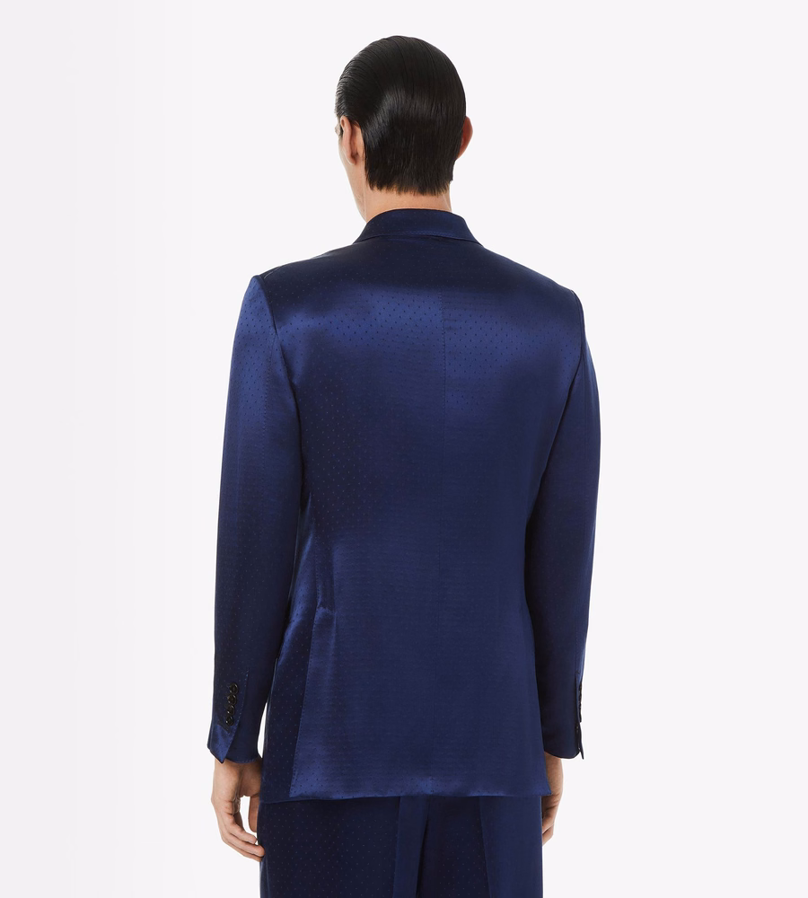 SILK VISCOSE SATIN POLKA DOT JACQUARD JACKET