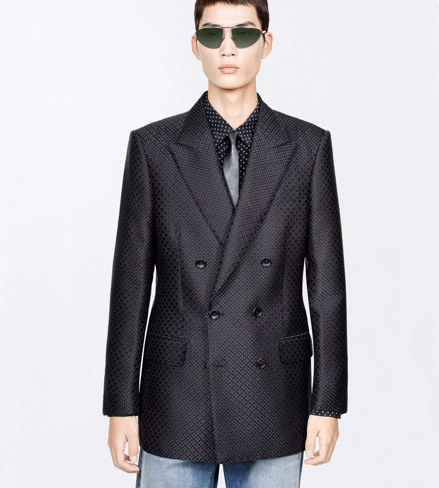 DOTTED LOZENGE JACQUARD JACKET