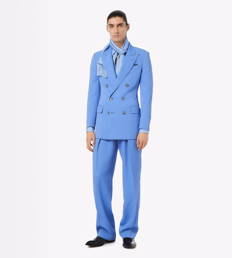 WOOL VISCOSE DOUBLE FAILLE JACKET