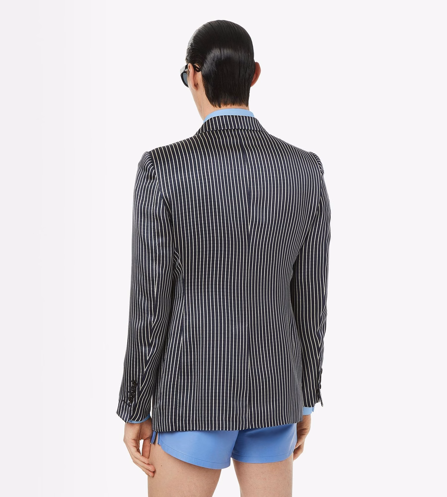 FLUID SILK FAILLE STRIPE JACKET