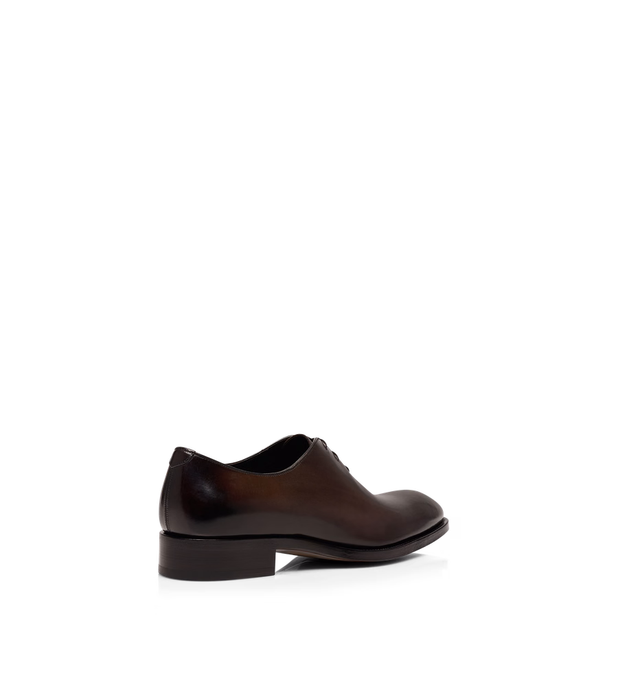 BURNISHED LEATHER WHOLE CUT LACE UP