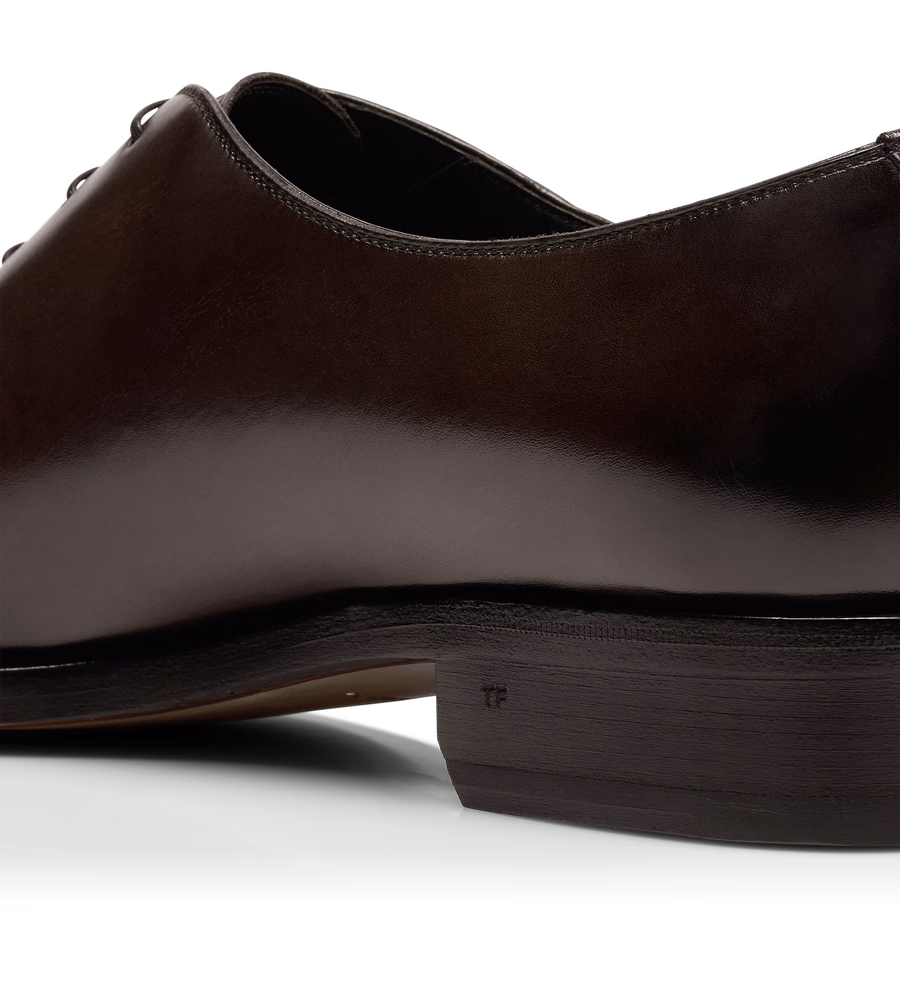BURNISHED LEATHER WHOLE CUT LACE UP