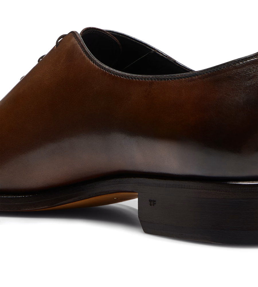 BURNISHED LEATHER WHOLE CUT LACE UP