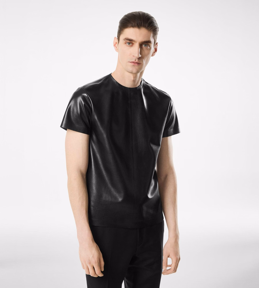 SOFT NAPPA PLONGE CREW NECK
