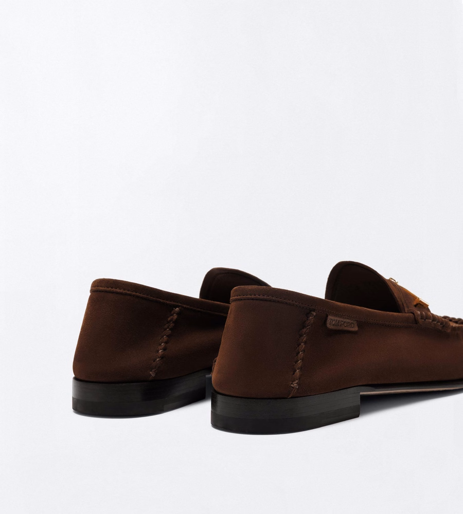 SUEDE DOUBLE T HARDWARE RIPLEY LOAFER