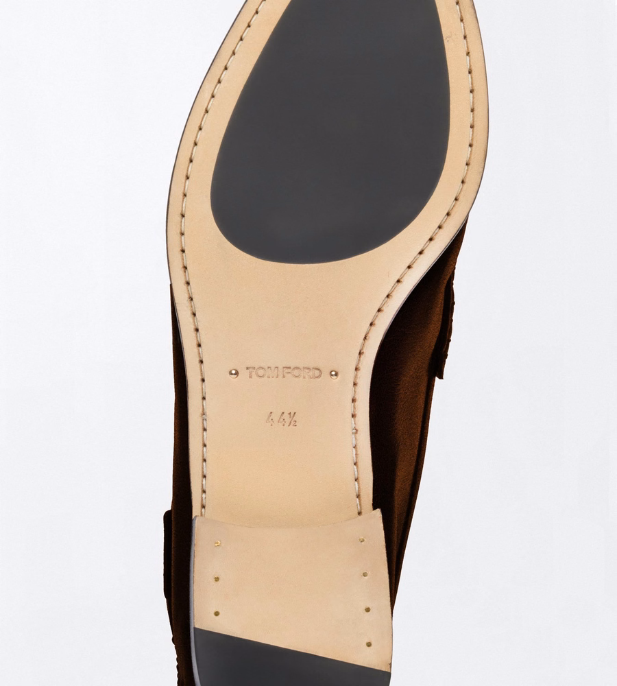 SUEDE DOUBLE T HARDWARE RIPLEY LOAFER
