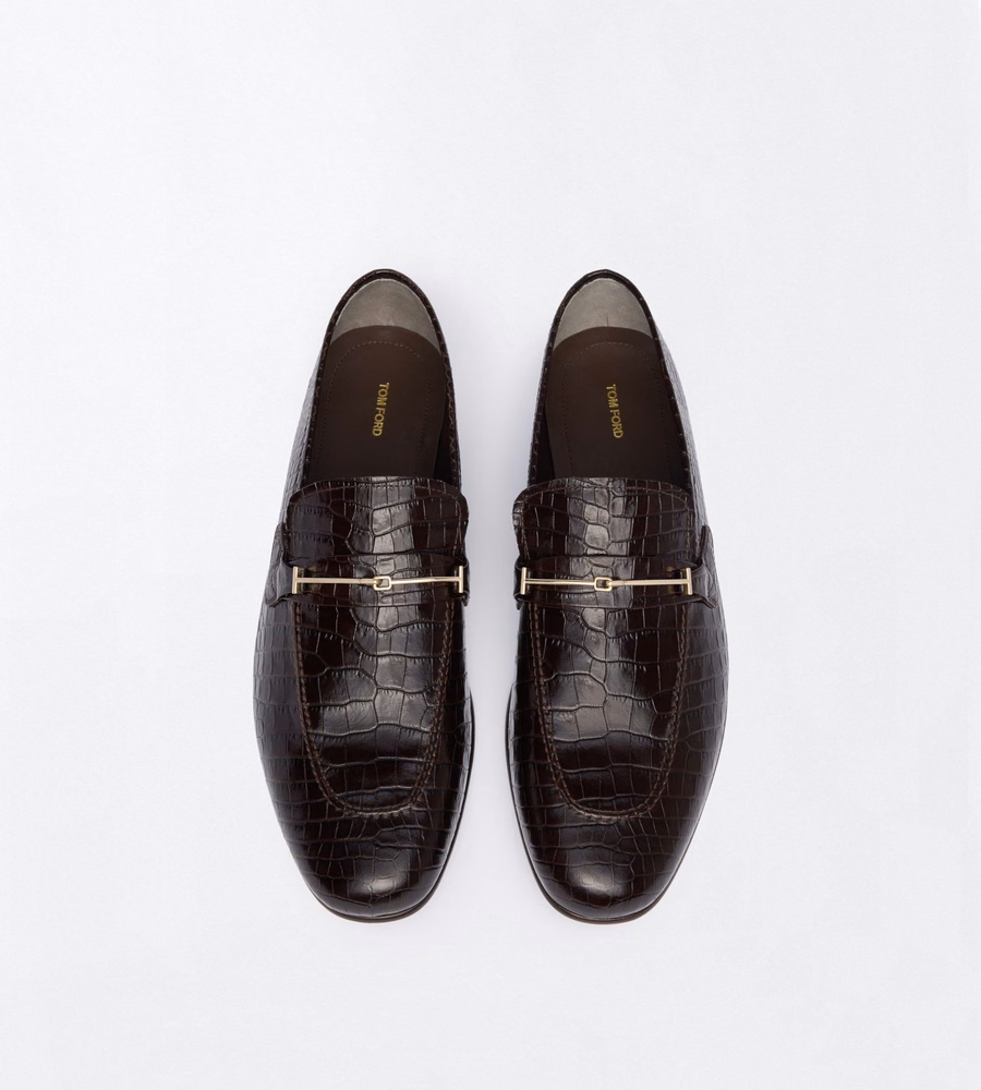 SOFT PRINTED ALLIGATOR DOUBLE T HARDWARE GIGI LOAFER