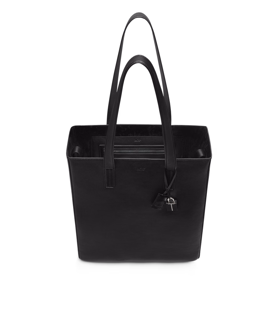 NATURAL LEATHER NORTH SOUTH TOTE