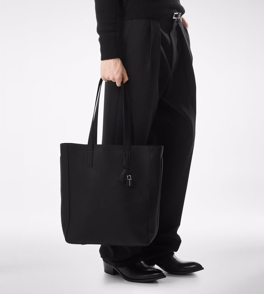 NATURAL LEATHER NORTH SOUTH TOTE