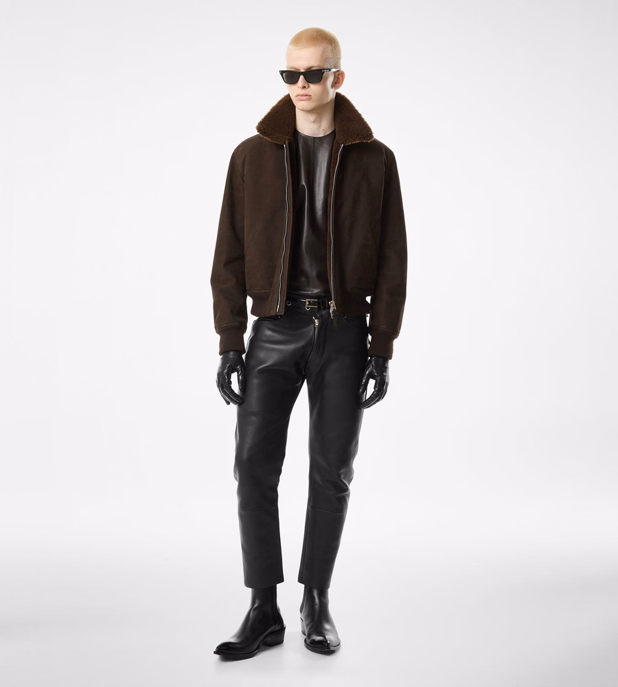 NUBUCK SHEARLING FLIGHT BOMBER