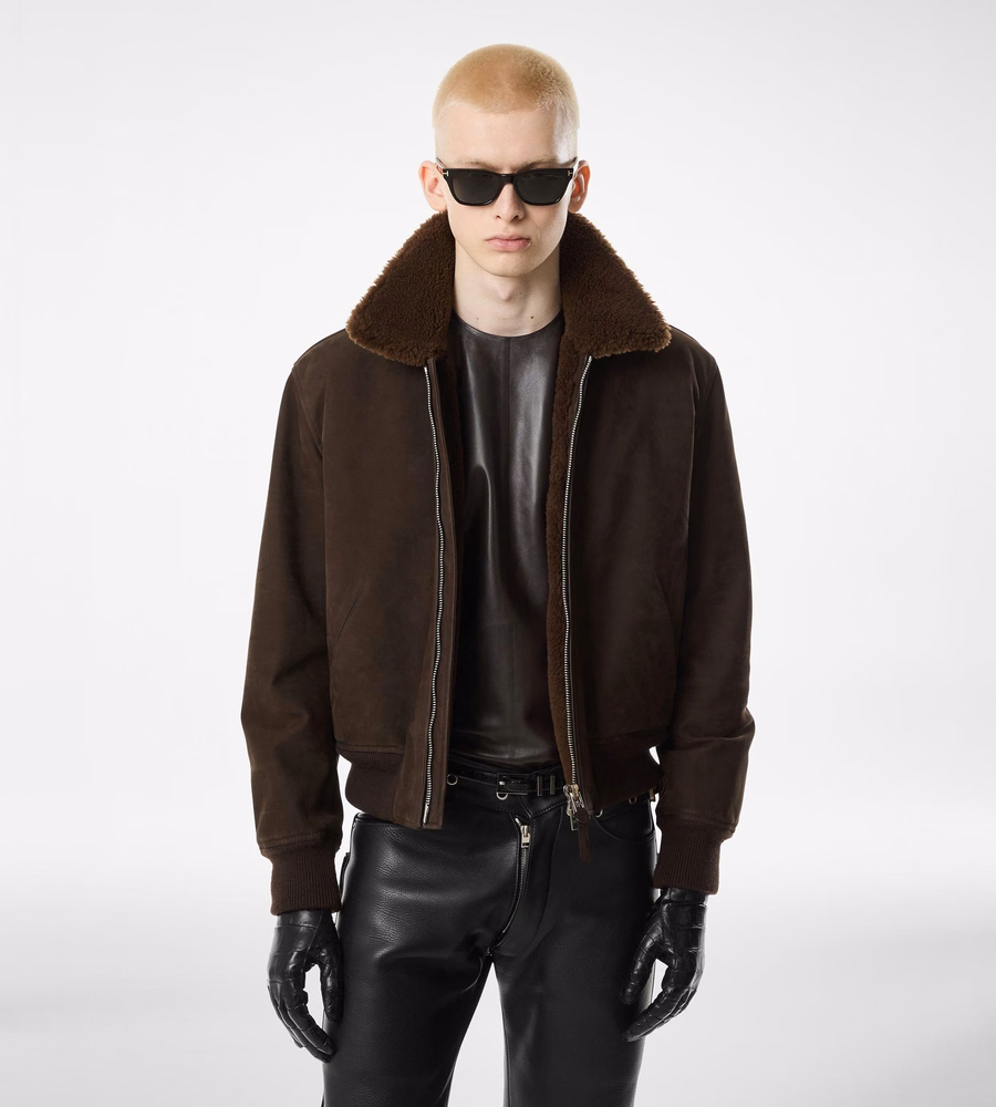 NUBUCK SHEARLING FLIGHT BOMBER