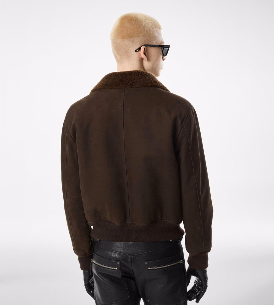 NUBUCK SHEARLING FLIGHT BOMBER