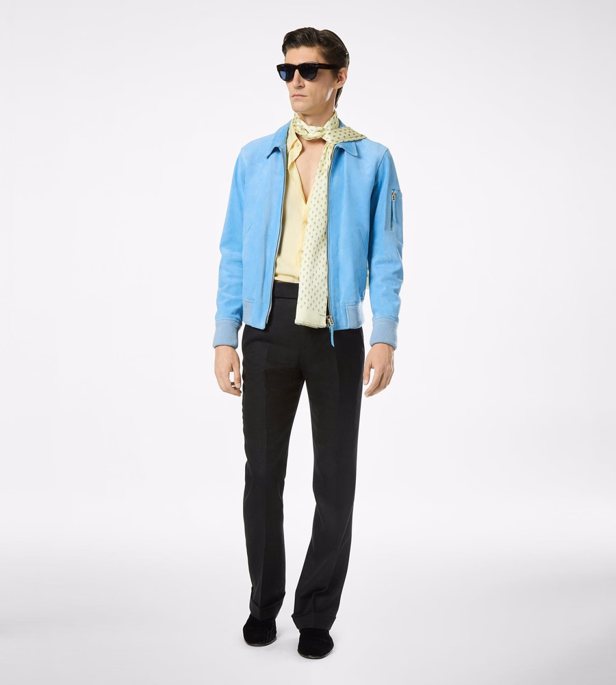 CASHMERE SUEDE COLLAR BLOUSON