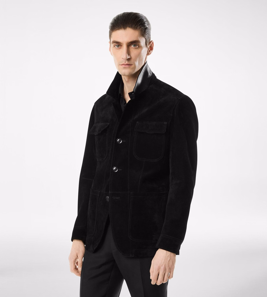 CASHMERE SUEDE MILITARY JACKET