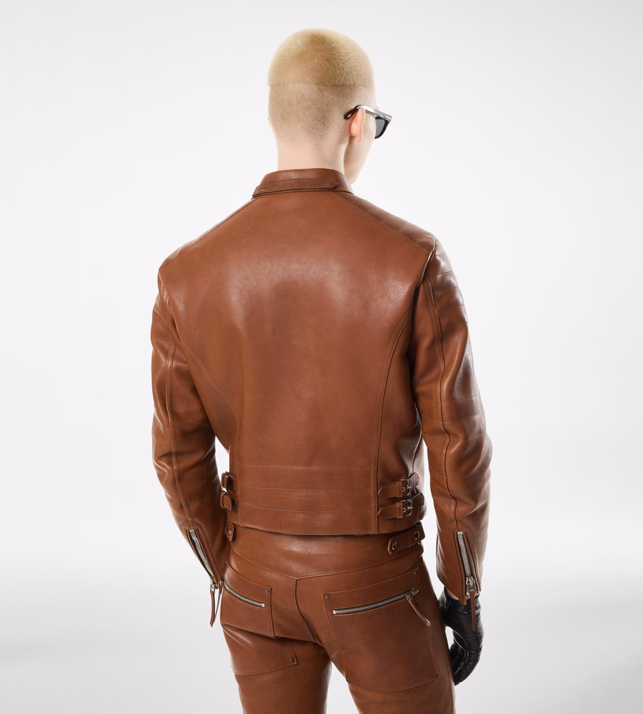 BUFFALO GRAIN LEATHER ASYMMETRIC RACER