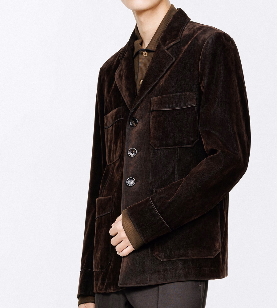 FLOCKED FOUR POCKET JACKET