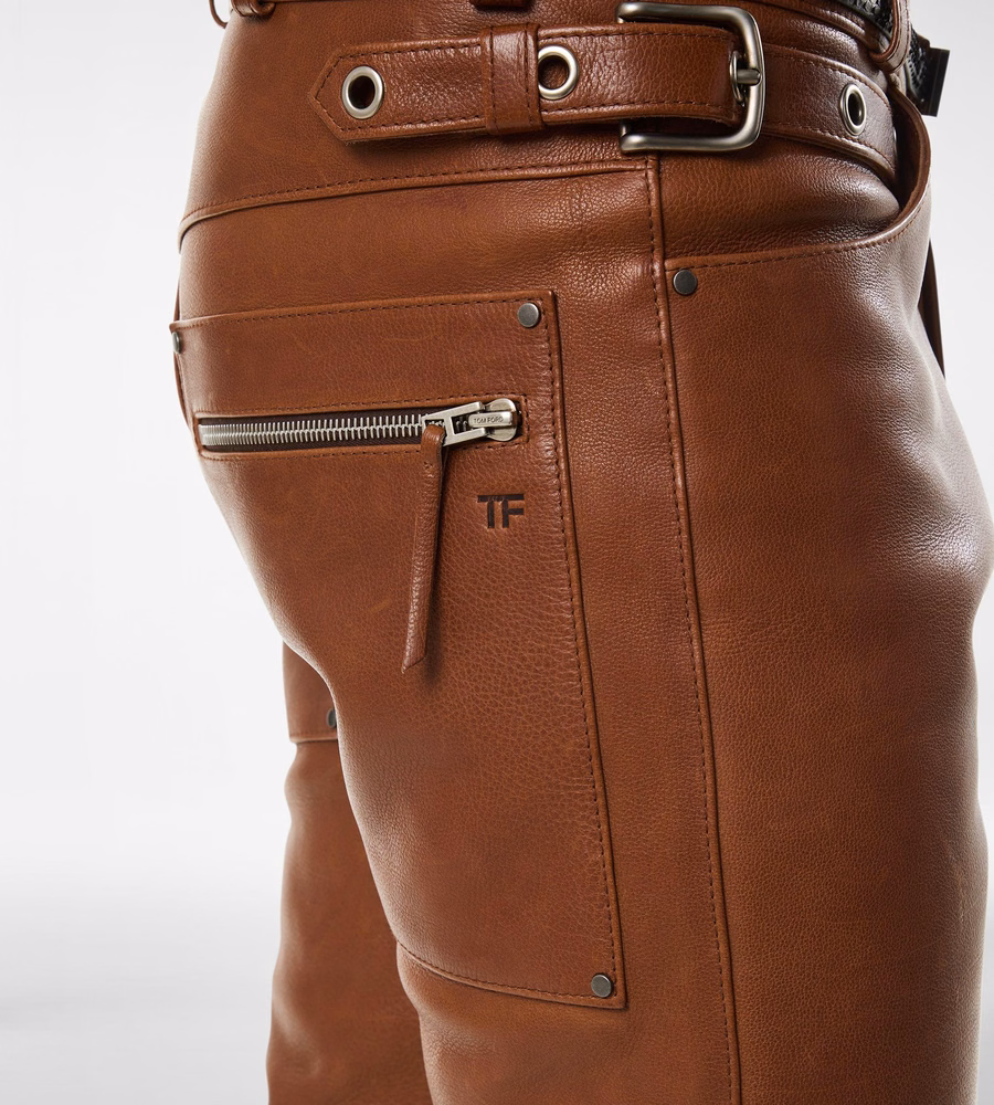 BUFFALO GRAIN LEATHER BIKER PANT
