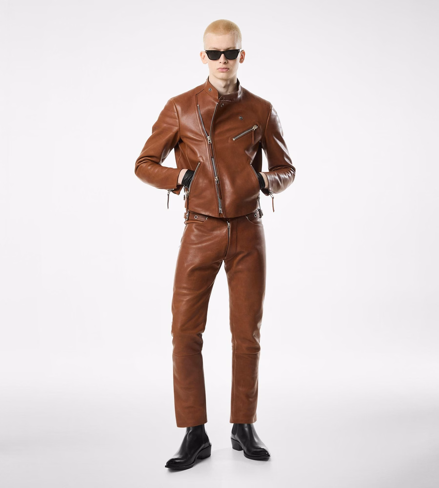 BUFFALO GRAIN LEATHER BIKER PANT