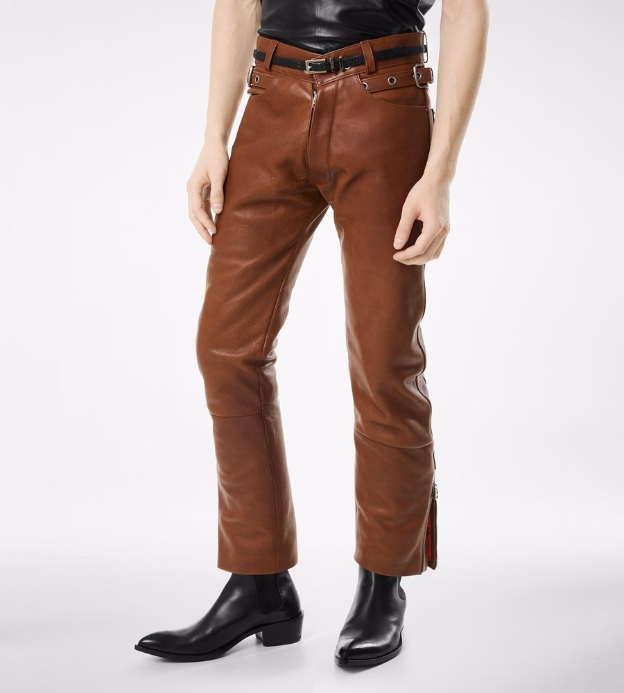 BUFFALO GRAIN LEATHER BIKER PANT