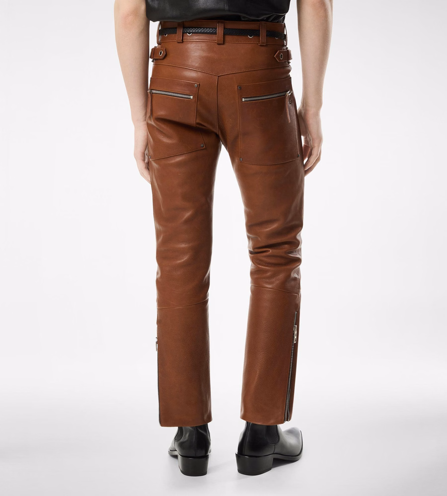 BUFFALO GRAIN LEATHER BIKER PANT