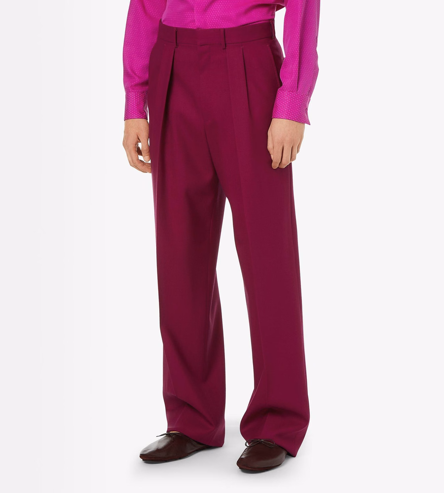 HIGH TWIST TWILL DOUBLE PLEAT PANT