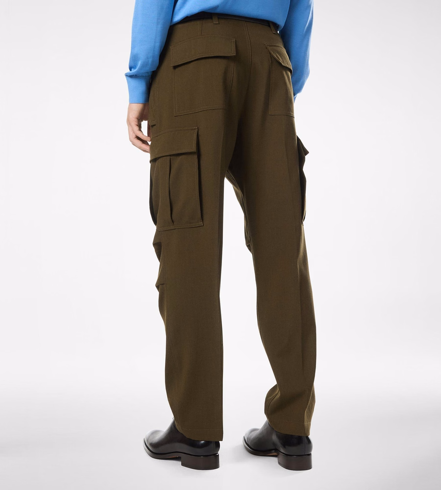 WOOL CASHMERE SILK REPS CARGO PANT