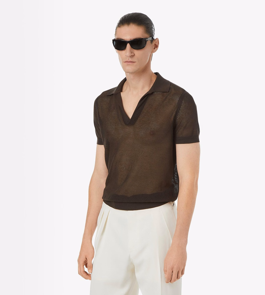 COTTON SILK MESH POLO