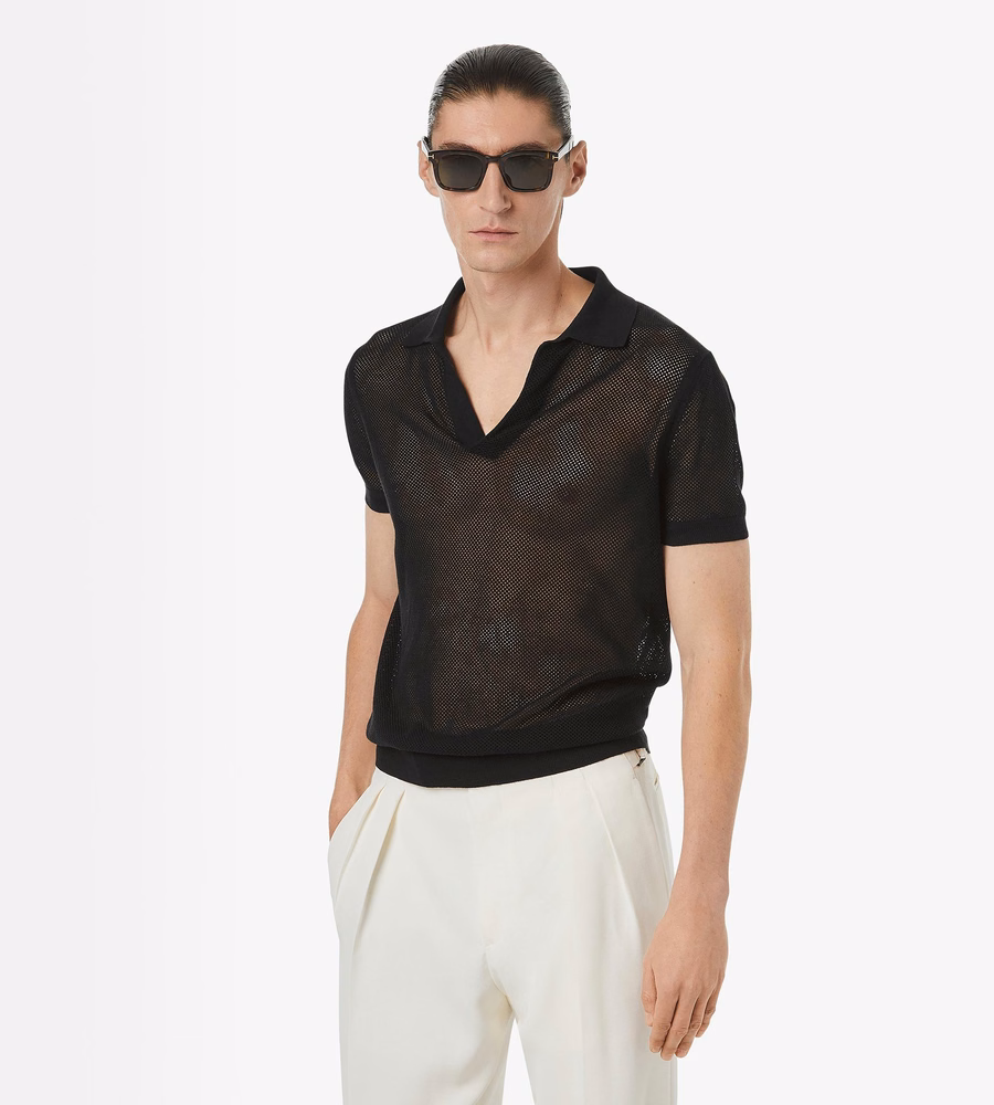 COTTON SILK MESH POLO