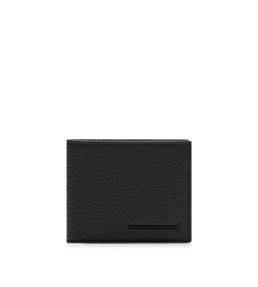 PRINTED DEER LEATHER ELONGATED T LINE CLASSIC BIFOLD WALLET