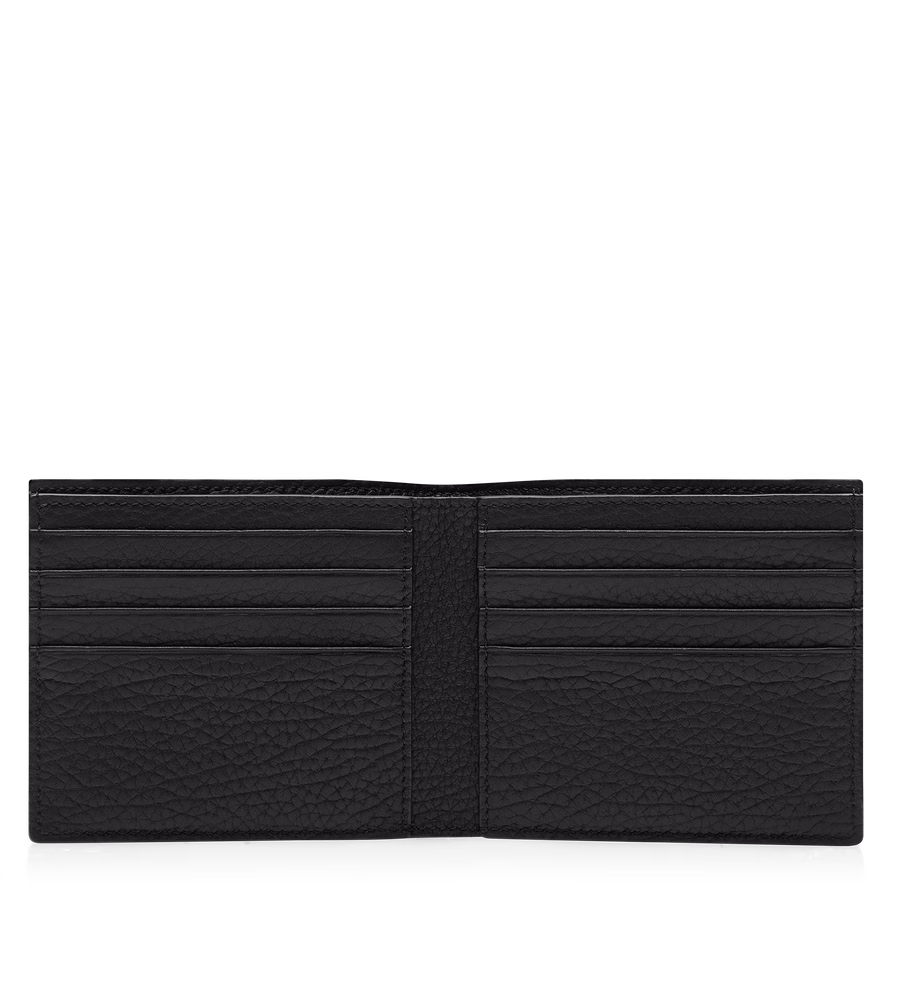 PRINTED DEER LEATHER ELONGATED T LINE CLASSIC BIFOLD WALLET