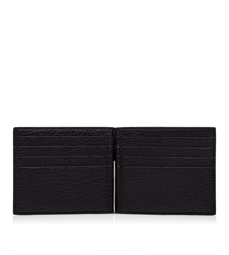 PRINTED DEER LEATHER ELONGATED T LINE MONEY CLIP WALLET