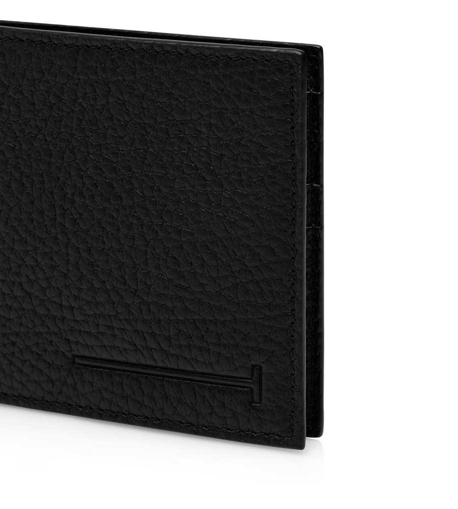 PRINTED DEER LEATHER ELONGATED T LINE MONEY CLIP WALLET