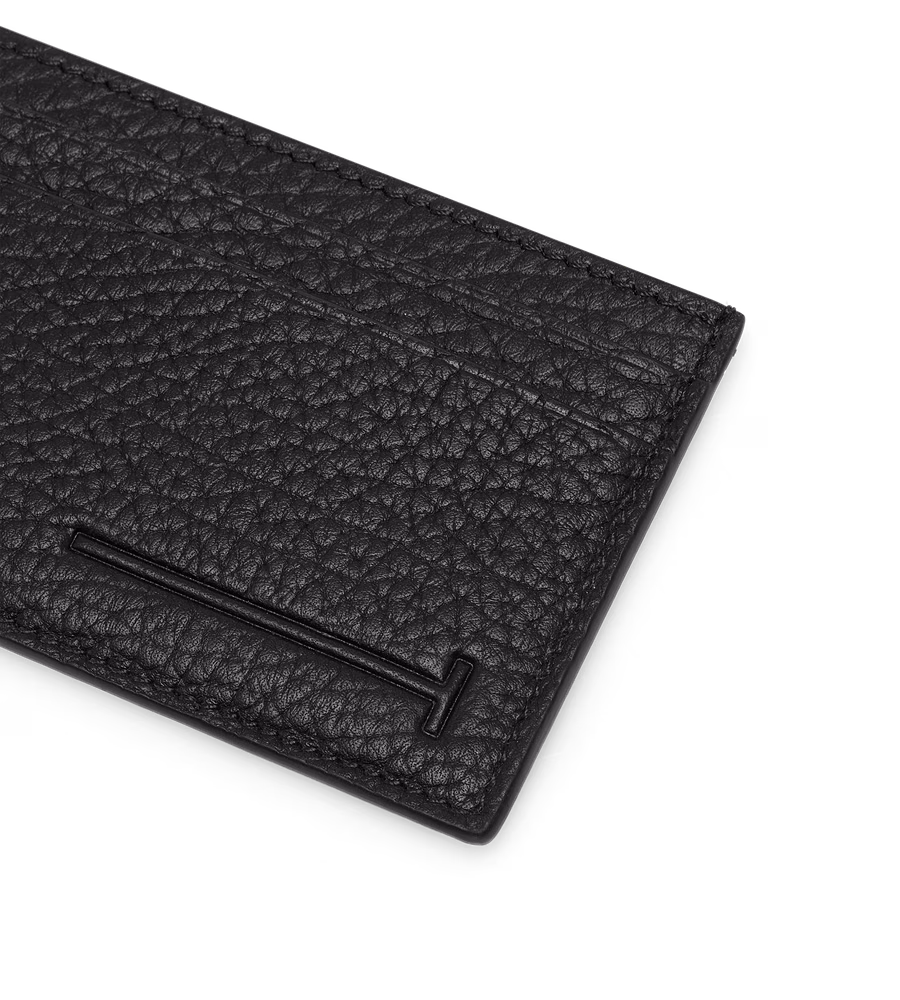 PRINTED DEER LEATHER ELONGATED T LINE CLASSIC CARD HOLDER
