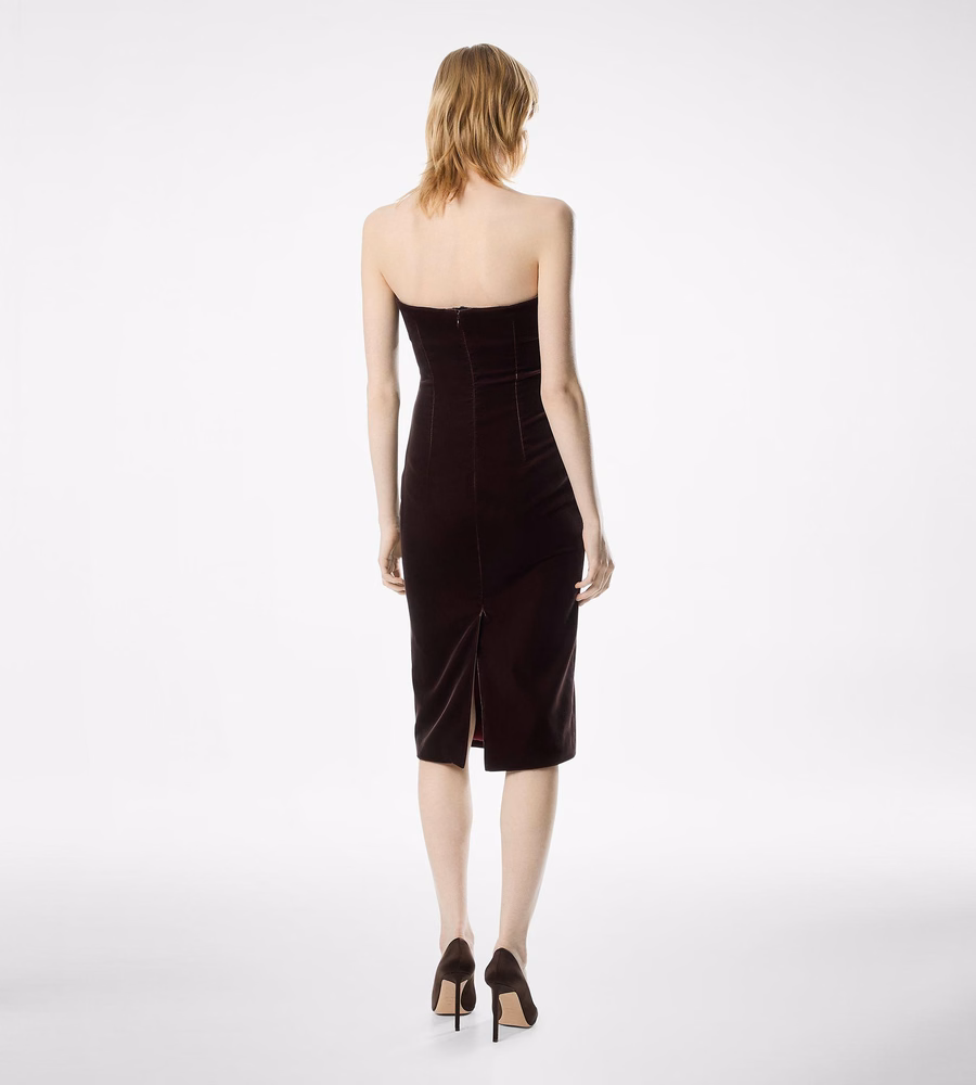 STRAPLESS VELVET COCKTAIL DRESS