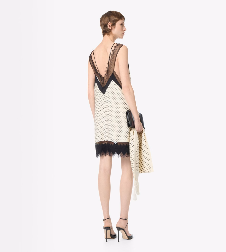 LACE-ENCRUSTED CAMISOLE MINI COCKTAIL DRESS