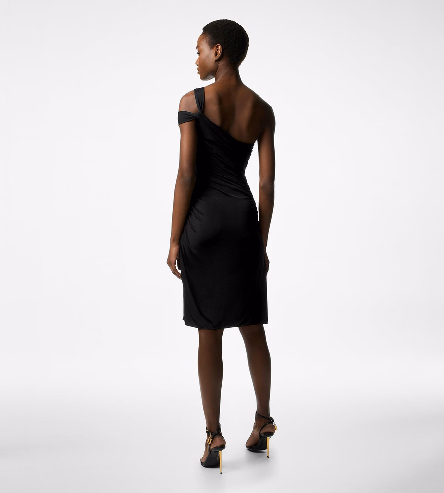 ONE SHOULDER TWIST FRONT COCKTAIL DRESS