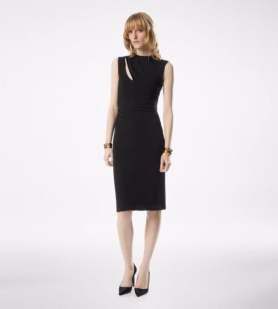 COCKTAIL DRESS WITH CUT OUT AND SCARF DETAIL