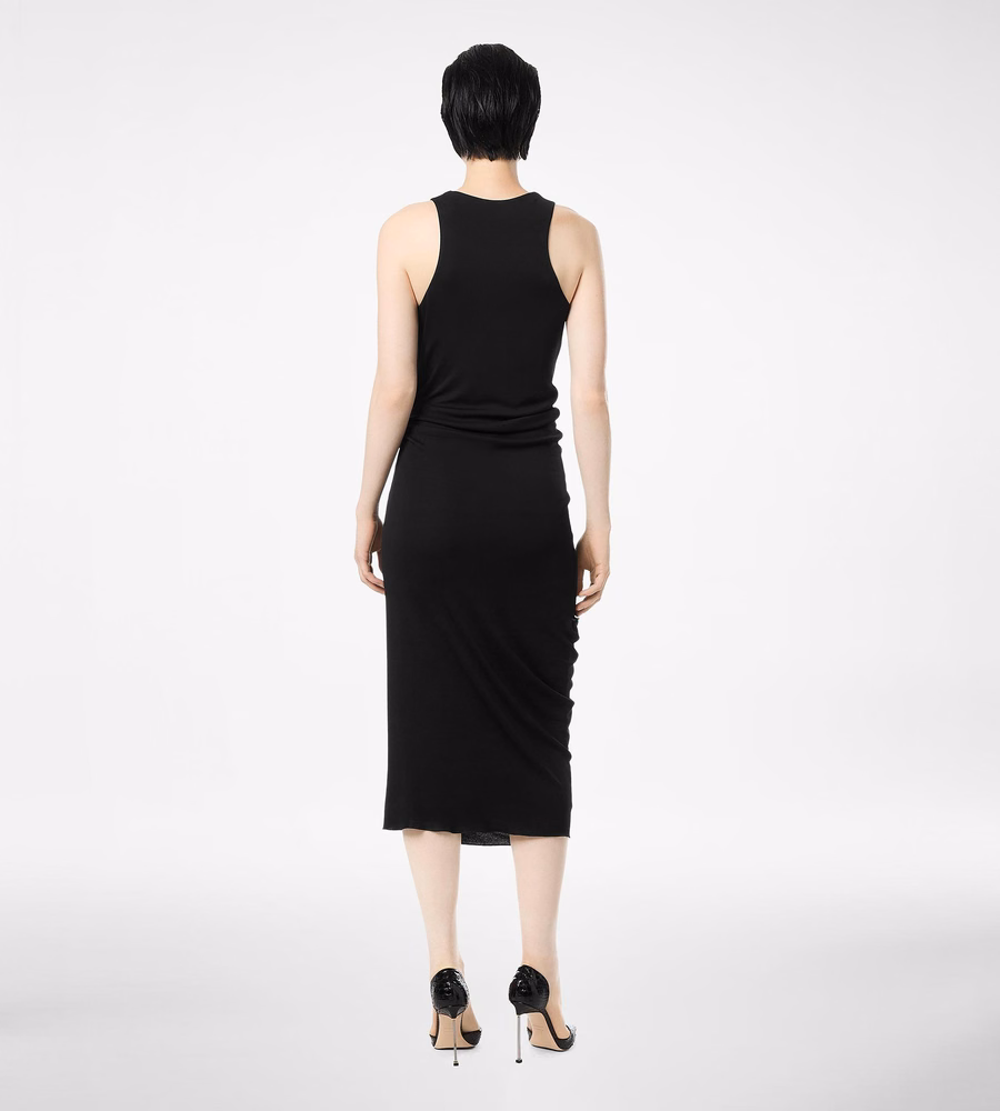 TANK TOP DRESS WITH LEATHER DETAIL