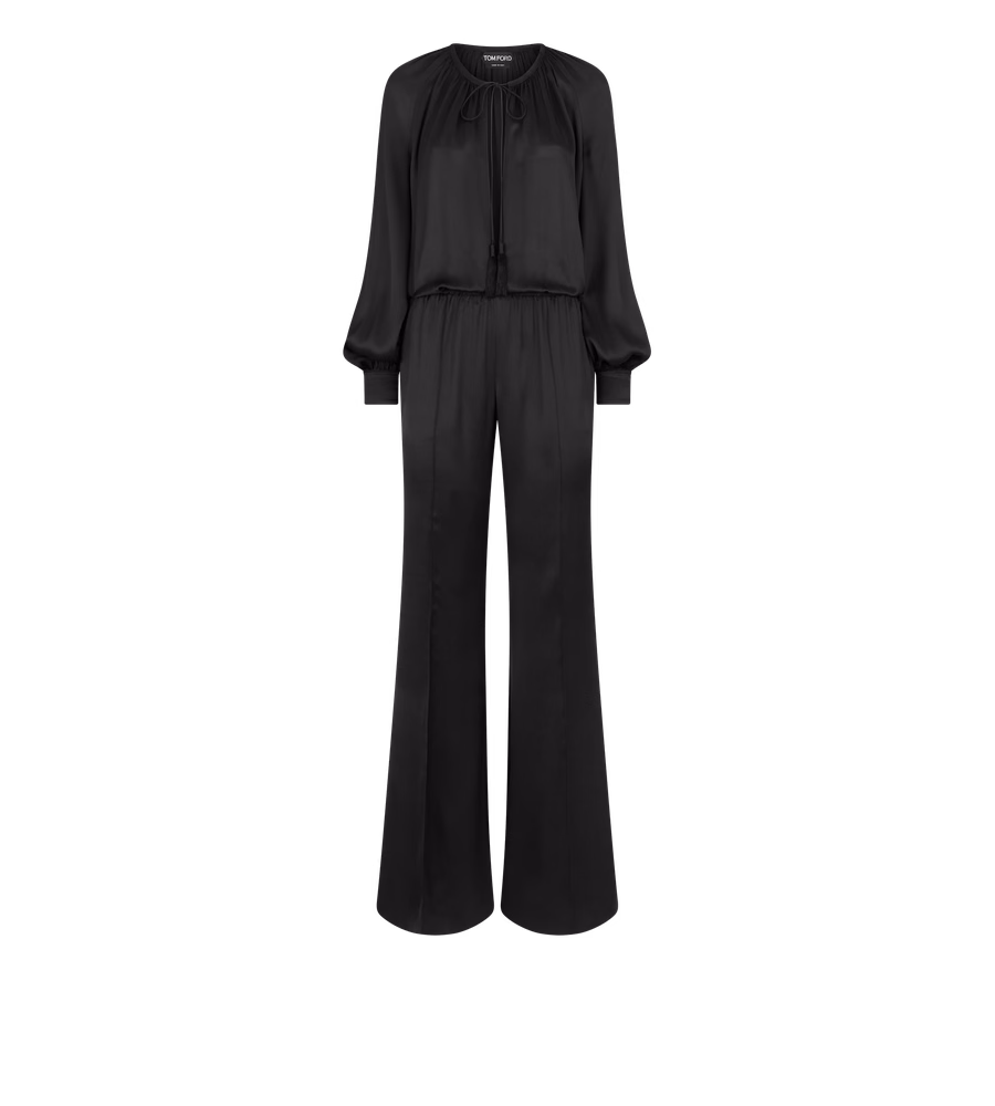 LONG SLEEVE GATHERED JUMPSUIT