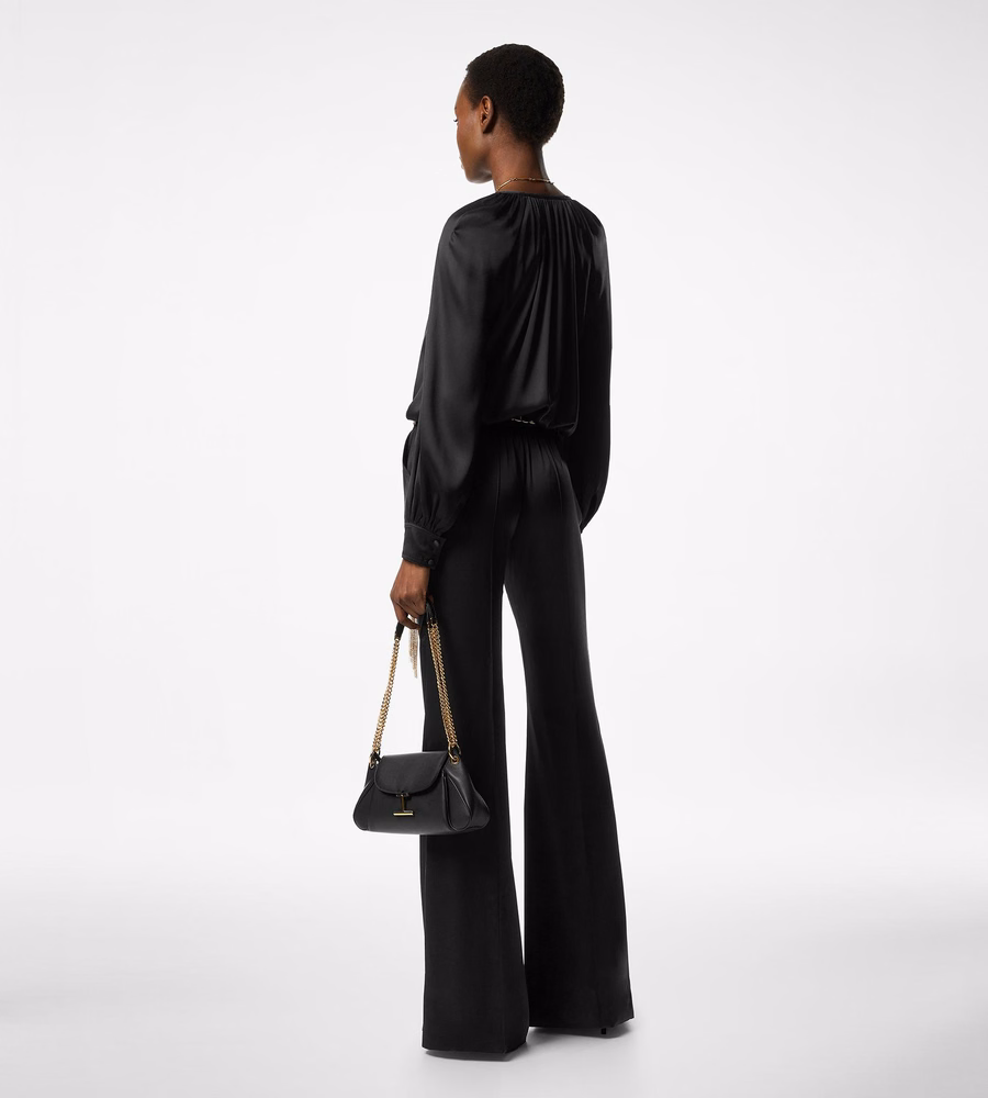 LONG SLEEVE GATHERED JUMPSUIT