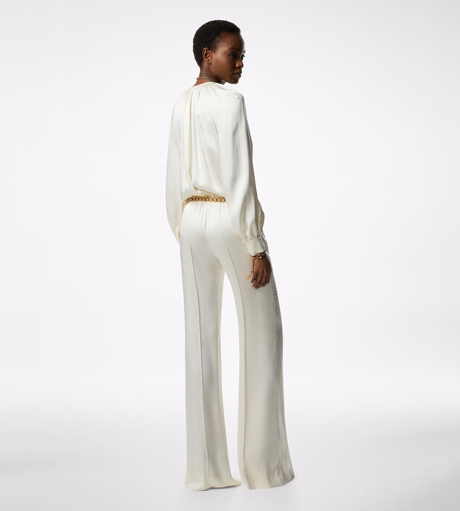 LONG SLEEVE GATHERED JUMPSUIT