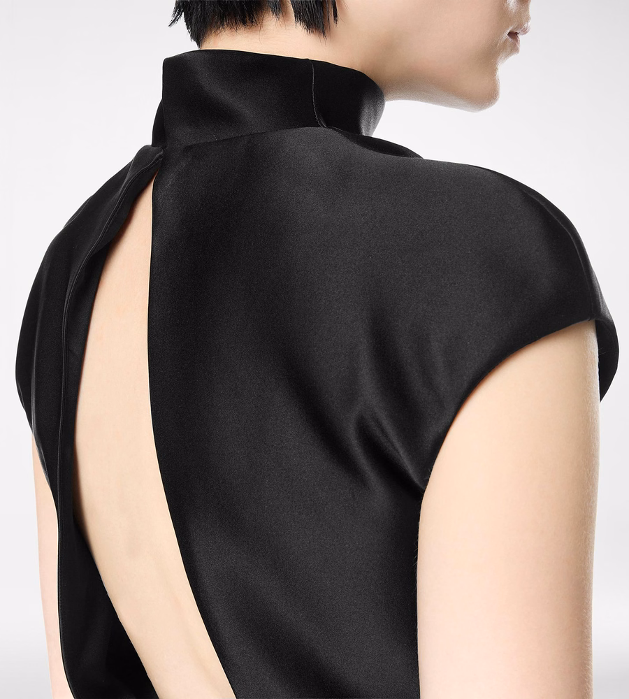 DOUBLE SILK DUCHESSE PLAYSUIT WITH CUT-OUT