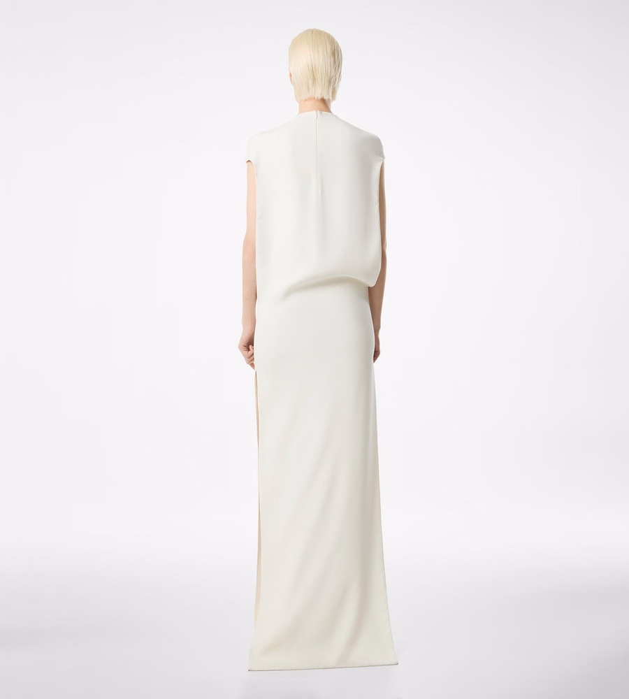 SILK DOUBLE GEORGETTE STRETCH EVENING DRESS