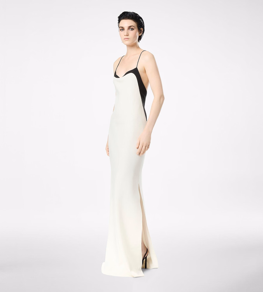 STRETCH SILK CAMISOLE EVENING DRESS