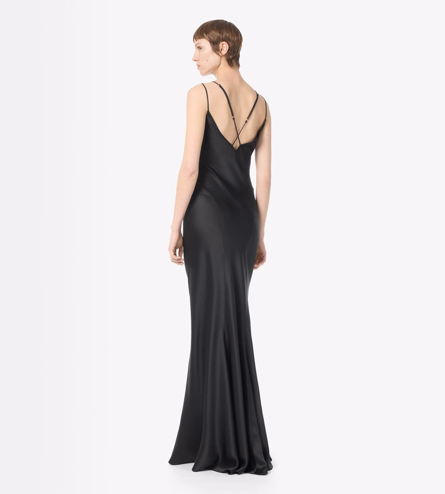 SILK EVENING SLIP DRESS WITH DOUBLE STRAPS