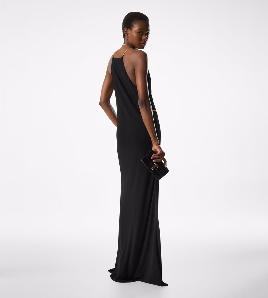 SLEEVELESS EVENING DRESS WITH CUT OUTS