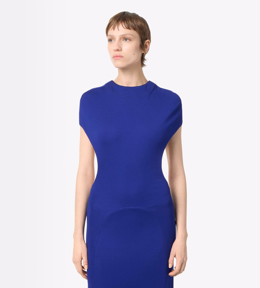IMPOSSIBLE BACKLESS CAP SLEEVE EVENING DRESS WITH TRAIN